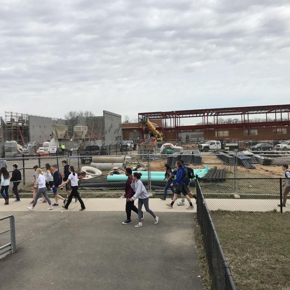 Students make the trek to and from Sparta through puddles, dust, and loud noises. In times like these, we must remember that the hardships we face now will soon help future Spartans.