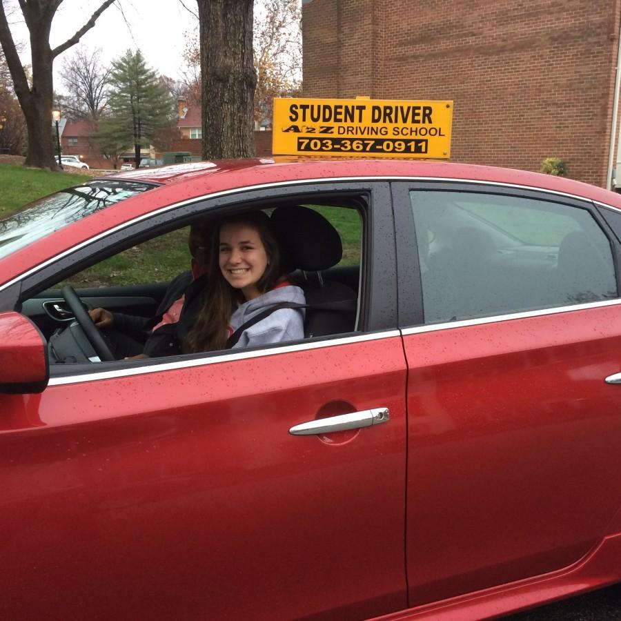 Junior Molly Croushore takes behind the wheel through one of the areas private Behind-the- Wheel companies.  Students have two options when it comes to taking behind the wheel: through the County or through a private company, both have their pros and cons.