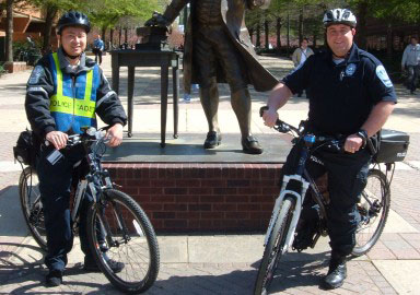 George Mason University police officers keeping the campus safe.