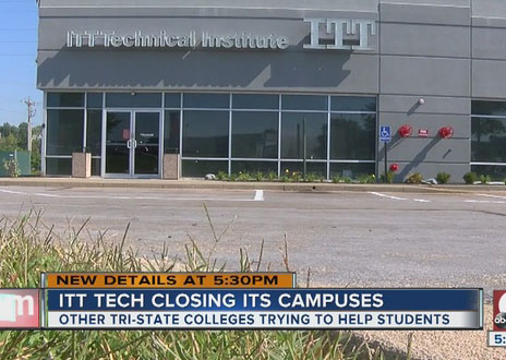 Information of ITT Tech closings headlined on national news. 