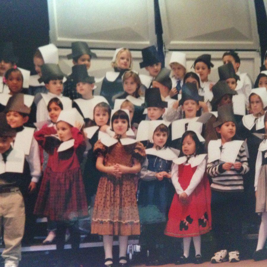 Cardinal Forest Elementary School first-graders perform for Thanksgiving 2001.