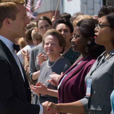 Pictured above is the scene when John Glenn meets with Katherine Johnson, who was responsible for his successful orbital flight.  