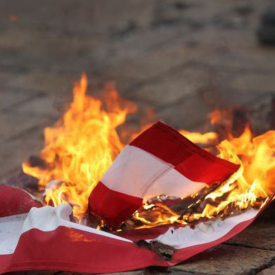 Protestors have been destroying the American flag to show their anger and frustration toward the government. This, however, is disrespectful to those who come to the United States in search of freedom and hope. These values are represented by the American flag.