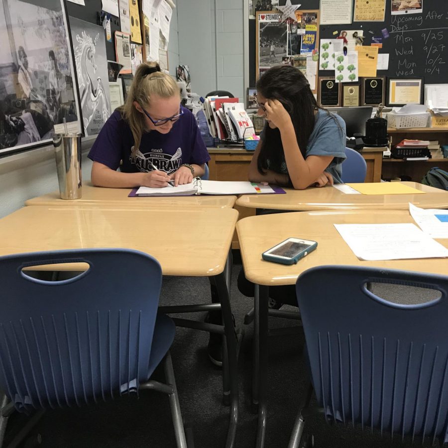 Students work diligently in AP Lit class, one of the many classes that will be limited by the FCPS new budget if a student in the class has already taken 6 APs.