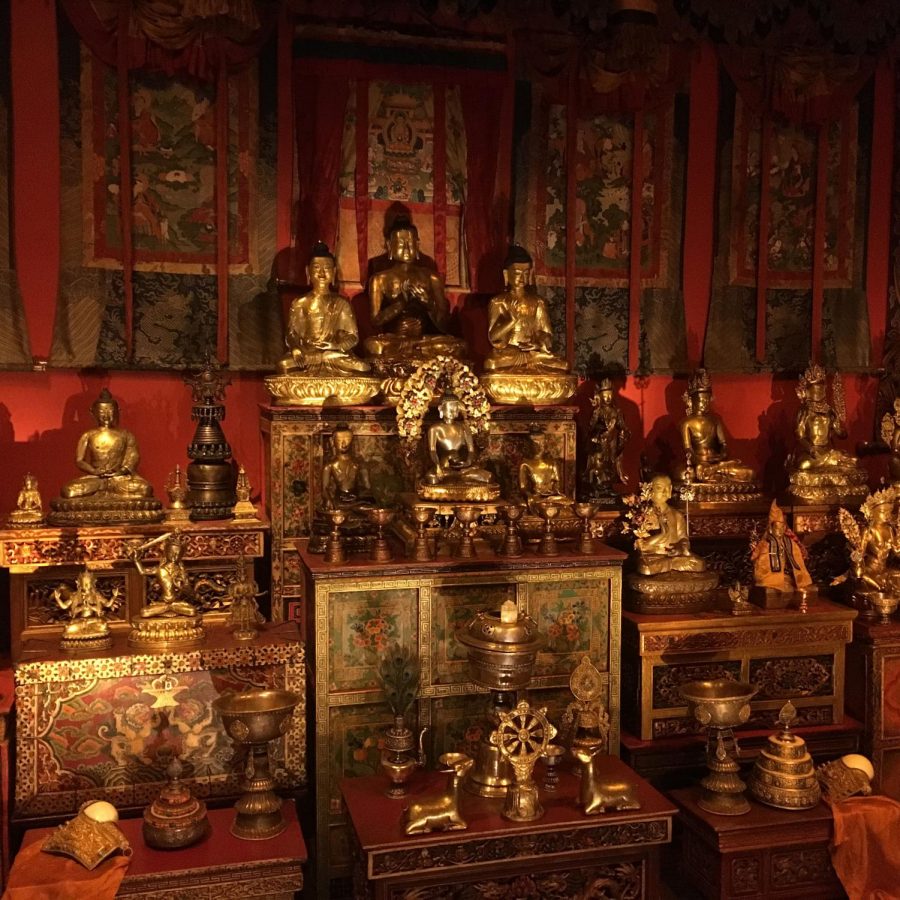 The Tibetan Buddhist Shrine Room consists of different statues and artwork that allows visitors to feel as though they were visiting Tibet.