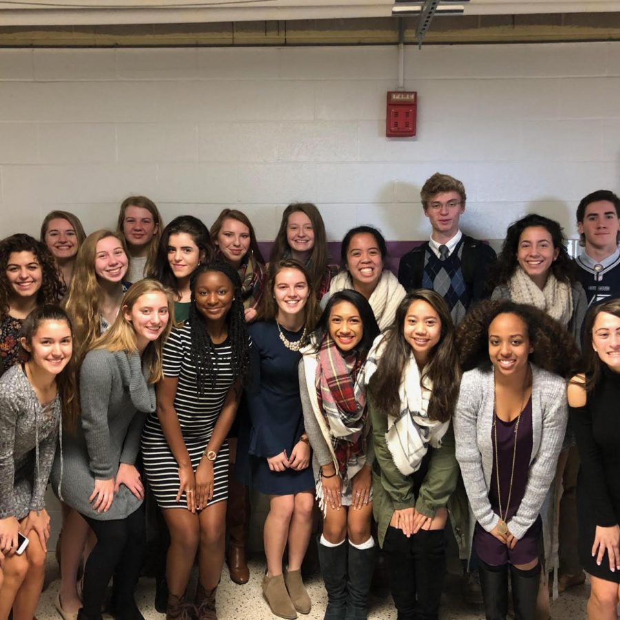 The period 1 Leadership class wears dresses and ties on December 1st, the school-wide Dressember Day. A few of the girls are wearing dresses all month to raise money for the Dressember organization. 