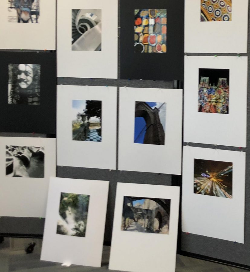 The senior art show provided the opportunity for seniors to display their artwork in the library.