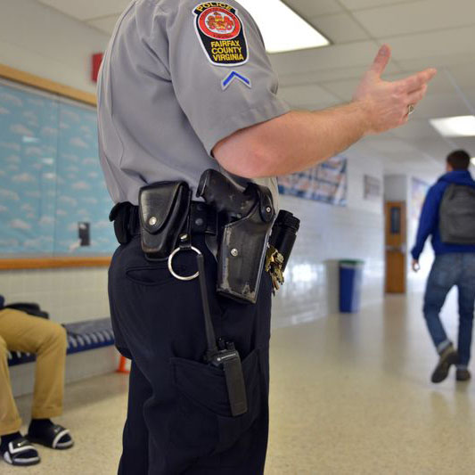 The presence of a School Resource Officer (SRO) in FCPS schools helps to give students and faculty a feeling of security.