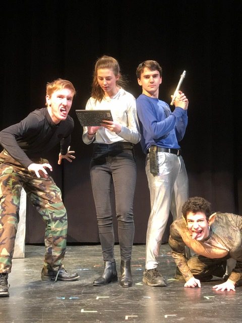 Drama students Steven Sayers, Kathryn Wevley, Charlie, and Peter Dasher appear in Martians and Missiles, written by Haleigh Morris and directed by Agape Emmanuel. 