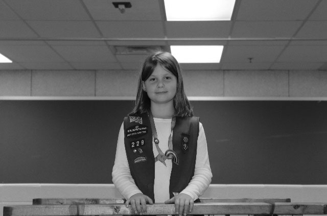  Sophomore Elizabeth Breckenridge participates in the “bridge” ceremony as a nine-year-old. In this ceremony, a Girl Scout moves from one level to a higher one. Here, Breckenridge is moving from “Brownie” (2nd-4th grade) to “Junior” status (4th-6th grade).