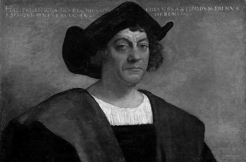 This is a painting of the explorer Christopher Columbus by artist Sebastiano del Piambo. Columbus is said to be the first European in the Americas and many argue how he should be remembered due to his unethical actions.