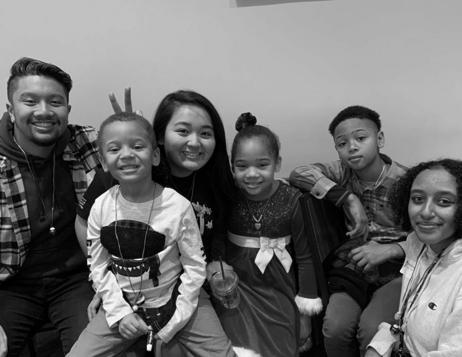 Seniors Ben Barnedo, Heather Apostol, and Afomiya Alemayehu with their Kristis Christmas buddies. Kristis Christmas took place on December 7 at the Springfield Waterford.