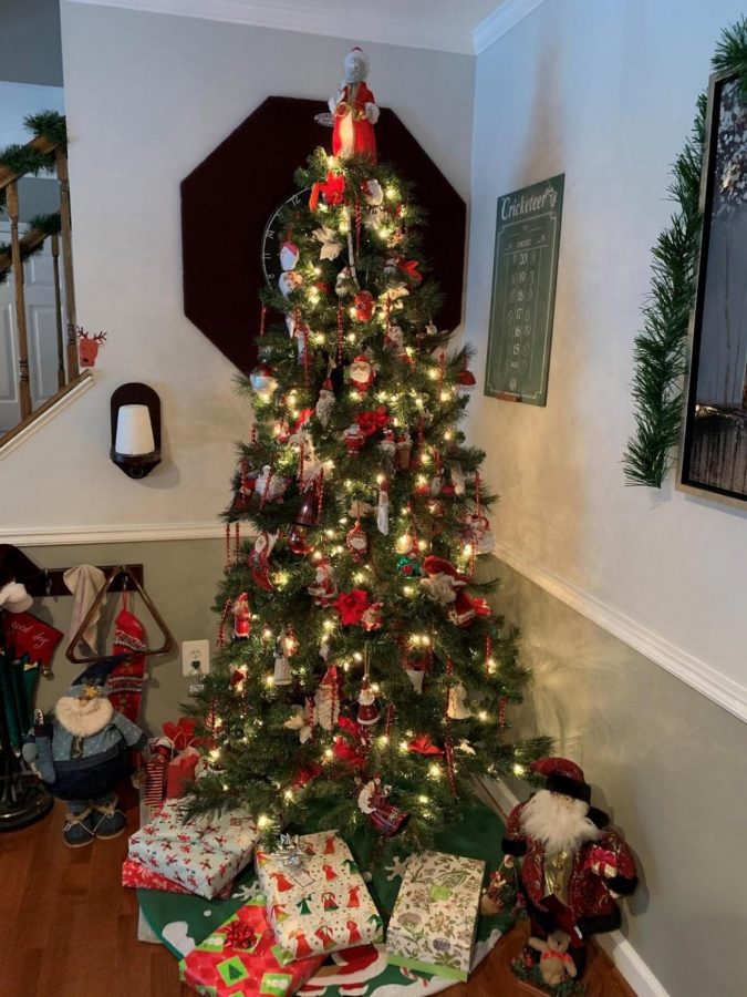 Jamie+ONeill+and+her+siblings+have+been+exchanging+ornaments+since+1992.+Every+year+ONeill+gets+a+Santa+ornament+from+her+siblings+and+puts+them+all+on+one+of+her+may+Christmas+trees.