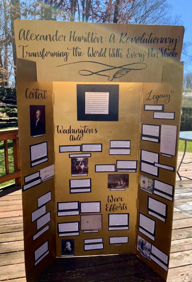 Anastasiia Goi and Riley Sucato’s 1st Place Exhibit “Alexander Hamilton: A Revolutionary Transforming the World with Every Pen Stroke.”