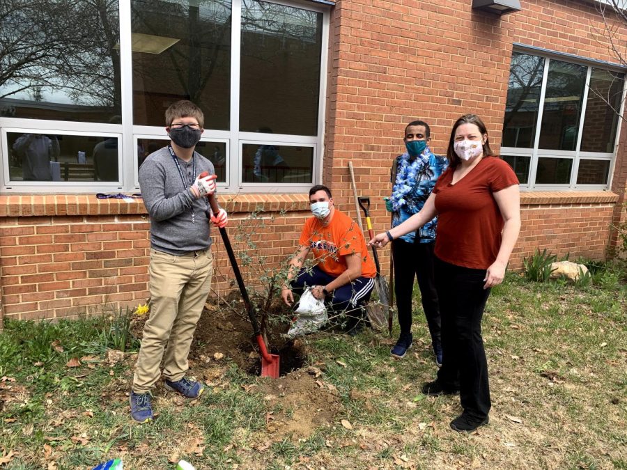 Besides hands-on gardening skills, teamwork is a fundamental lesson gauged from the renovation, as students work together to plant trees, dig holes, and otherwise beautify the courtyard. 