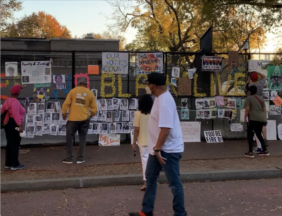 On H Street in Washington, DC, signs commemorating the Black Lives Matter movement fill the streets in solidarity for the Black community after all the losses they have faced.