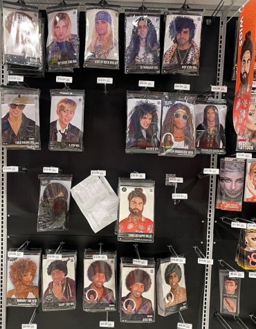 A selection of wigs for sale at Party City. Two of the wigs for sale, titled the “Rasta Vibration Wig” and the “Dreadlock Rasta Wig,” respectively, seem to appropriate Rastafari culture. There are also several wigs available that attempt to replicate elements of African American culture, including the “Black Afro Wig,” “Brown Afro Wig,” “Short ‘Fro Wig,” and “Runway Fro Wig.” Each one of these wigs appears to play into some sort of racial or cultural stereotype, and many of the other products for sale at Party City also play into stereotypes. Although, to their credit, Party City does not appear to carry costumes based on the Indigenous Peoples of America anymore, so that’s something.