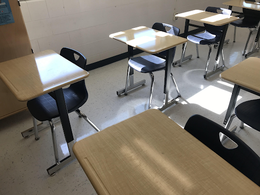 When a student gets tracked with COVID-19, students sitting next to or close to students are required to be on pause as well, which often leads to large gaps in classrooms impacted by this policy.