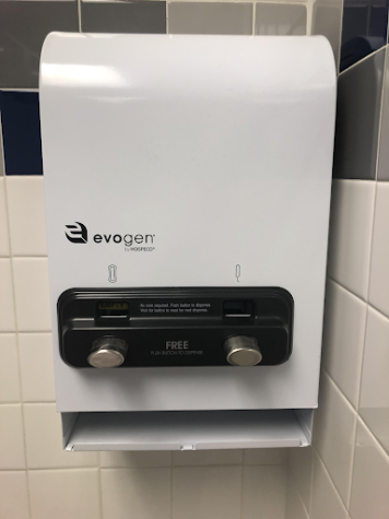 Caption: “It’s just clear that even though the school put up the dispensers, they don’t really care,” said sophomore Ainsley Hawkins, highlighting the apathy displayed by the school towards making sure students have the products they need. 
