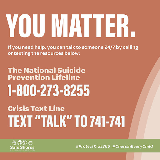 If you or a friend is experiencing suicidal thoughts, actions, or symptoms of depression, help is available. Call The National Suicide Prevention Lifeline or text the Crisis Text Line for 24/7 anonymous help from trained volunteers.