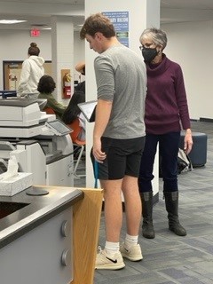 Head librarian Carole Ferch-Jablonski helps dozens of students every day with their printing needs.