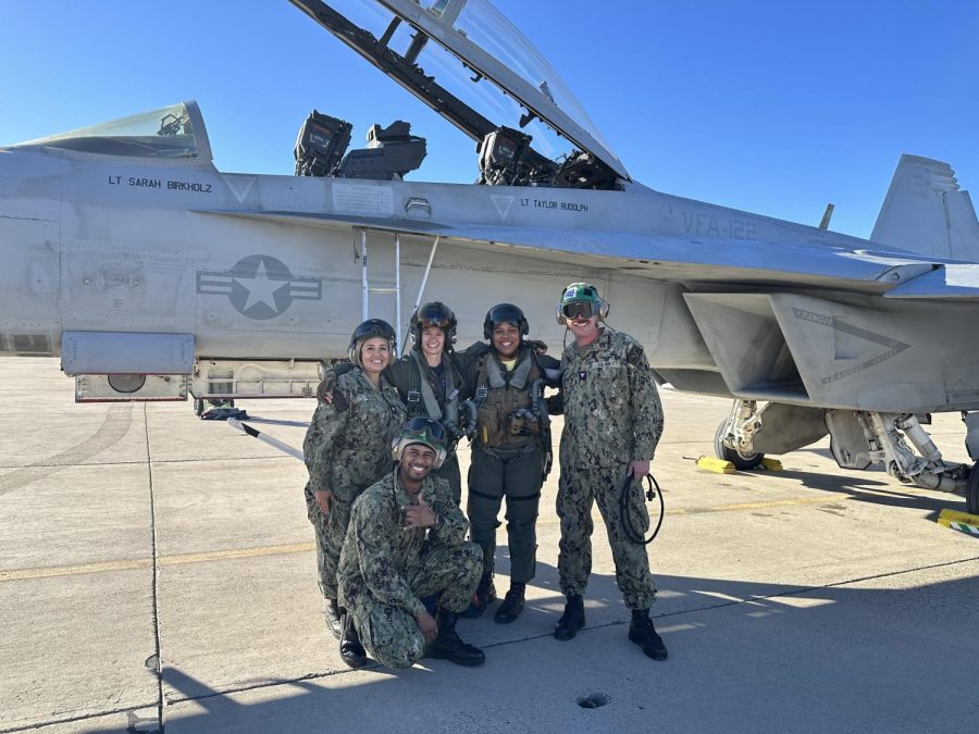 WS alum Naomi Ngalle (second from the right) and her colleagues on the field airstrip before the flyover. Ngalle said there is nothing she values more than the ability to inspire the next generation of female aviators.