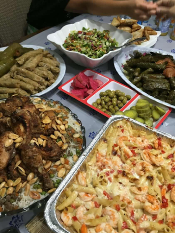 An Iftar spread from Hagi’s house. During Ramadan, Hagi along with her sister and mother prepare food that can be frozen and eaten throughout the month.