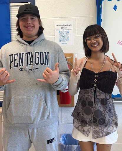 “I love dressing in relaxed clothing, but sometimes I fall asleep in class because I’m too comfortable,” agreed both juniors James Leos (left) and Isabel Kruk (right). Despite the couple occasions Leos has fallen asleep in class, he still dresses comfortably everyday because it’s what makes him feel the most confident. 