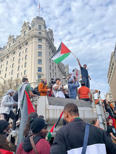 Students attend pro-Palestine march