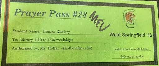 The library is open to all Muslim students and obtaining a pass is highly recommended if you’d like to pray during school hours. “You can obtain a pass by asking Muslim Student Association sponsor Austin Hollar, or by asking one of us officers,” said Elashry.