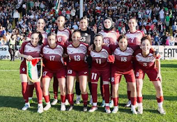 One of junior Dina Abdeen’s (pictured second from right in the top row) favorite memories with the Palestinian Women’s National Football team was sneaking a Redbull, which they were not allowed to drink, with her teammates and elevator dancing in a hotel in Saudi Arabia. 