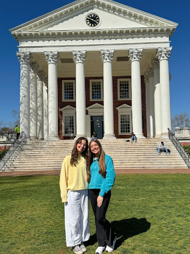 “It helped to see a friend on the tour because knowing her in high school reassured me that everything would work out for college,” said junior Abby Van Zandt, who toured the University of Virginia over Spring break.