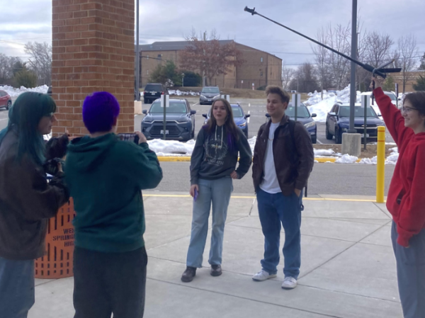 Despite the bitter cold and a temperamental boom microphone, Frogale, Cieplinski, and others keep shooting.